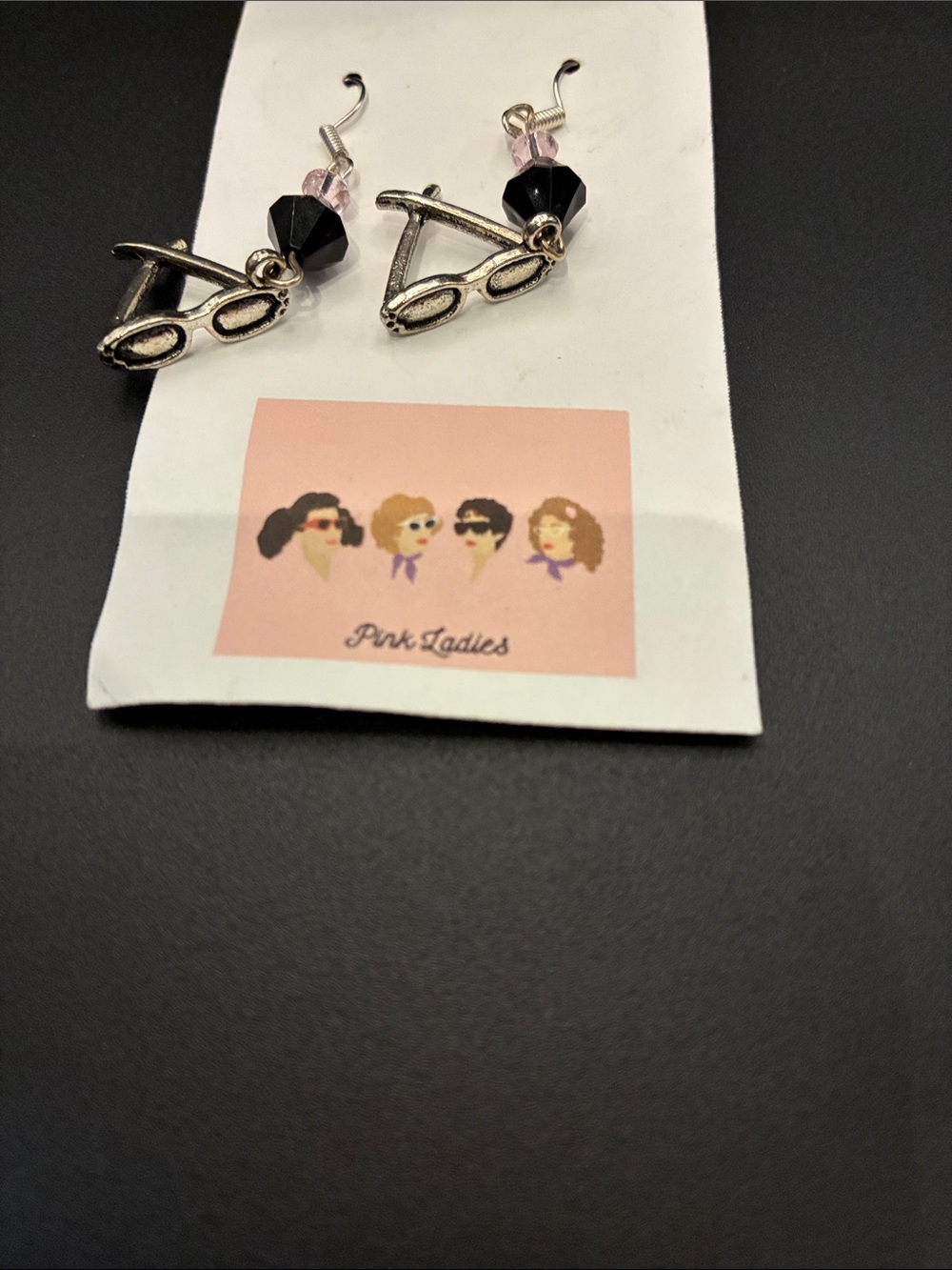Black & Silver Sunglasses Dangle Earrings - Picture 2 of 3